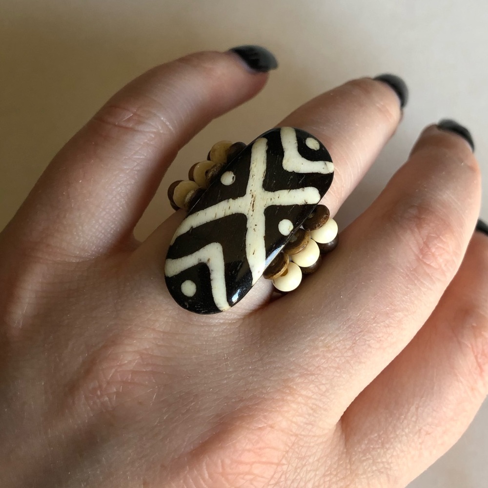 Wooden Bead Ring